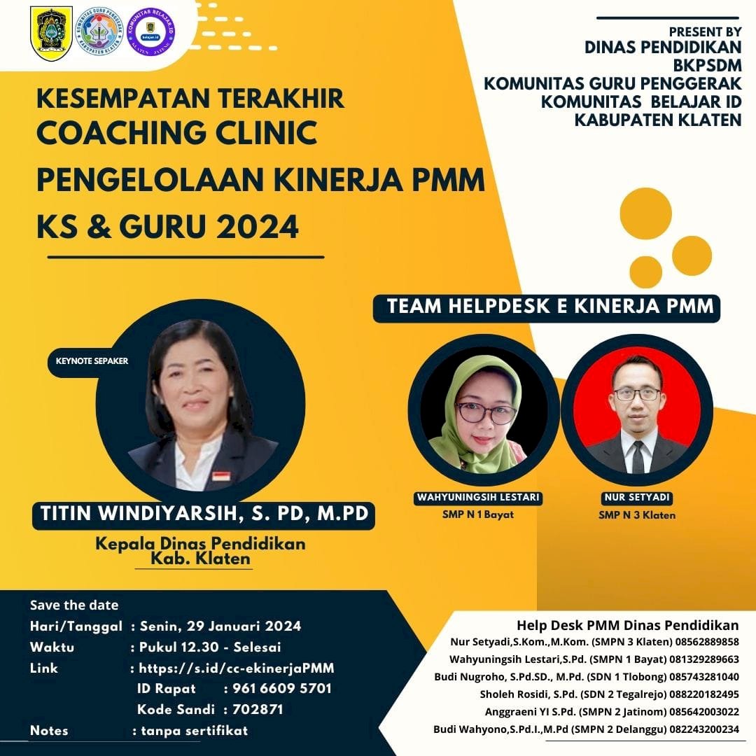 COACHING CLINIC PENGELOLAAN KINERJA PMM KS & GURU 2024